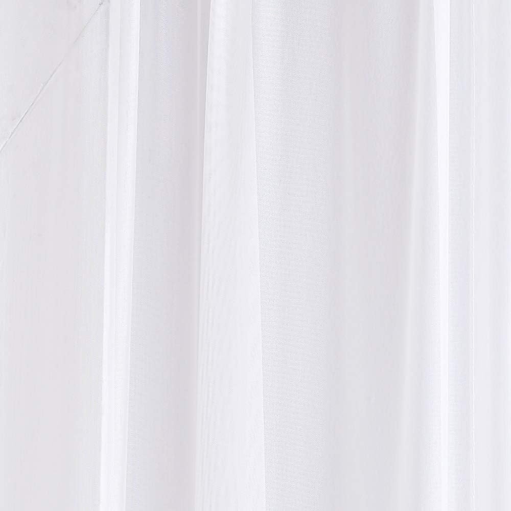 Warm Home Designs Cortinas blancas con dosel de cama de 55 x 288 pulgadas. Nuestras cortinas de cama con dosel King funcionan muy bien como toldo