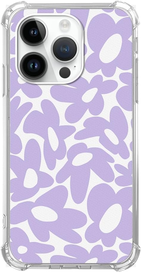 Funda para iPhone 15 Pro Max, diseño retro con diseño de flores Groovy Flowers, funda estética con margaritas fundidas para iPhone 15 Pro Max, funda