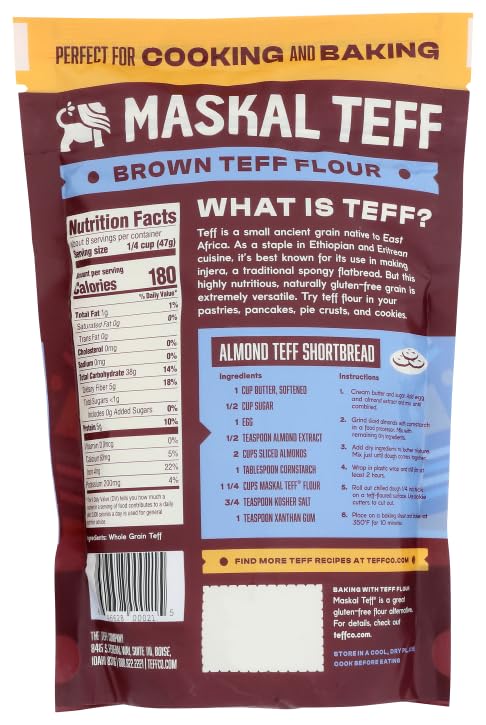 Maskal Teff Harina de Teff marrón, 14 onzas