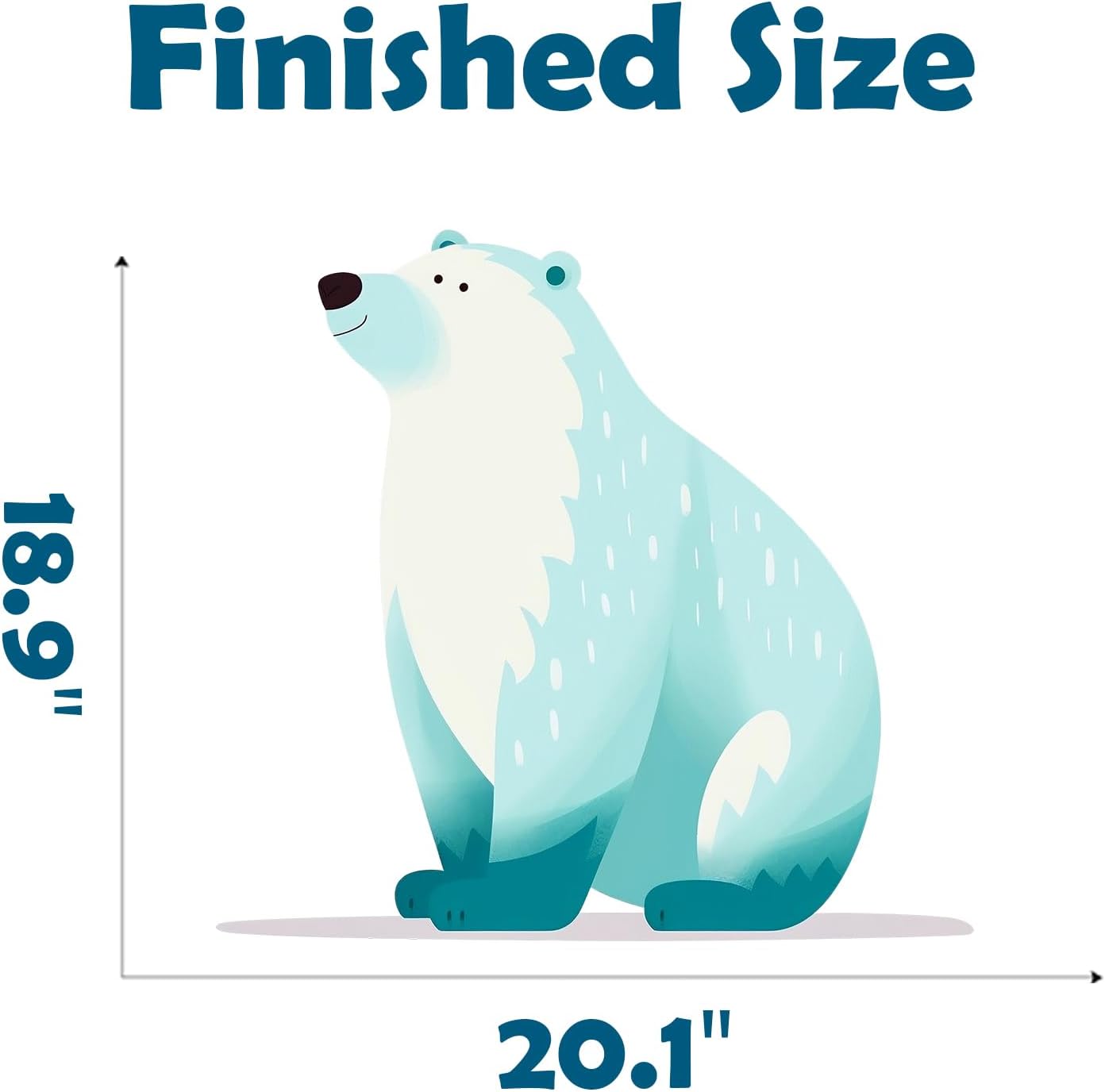 RoyoLam Calcomanías de pared de oso polar de dibujos animados para niños, calcomanías de pared extraíbles para despegar y pegar, decoración del