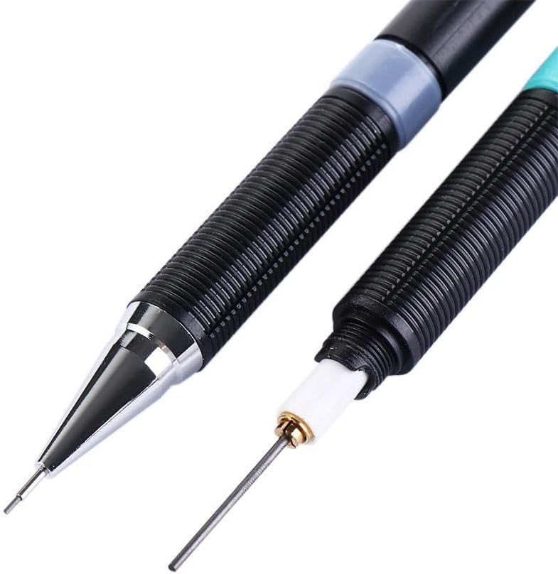 Lápiz mecánico de metal, 0.3, 0.5, 0.7, 0.035 in, lápiz automático HB 2B, lápiz de pintura de ingeniería para escribir, dibujar, bosquejar (0.012 in