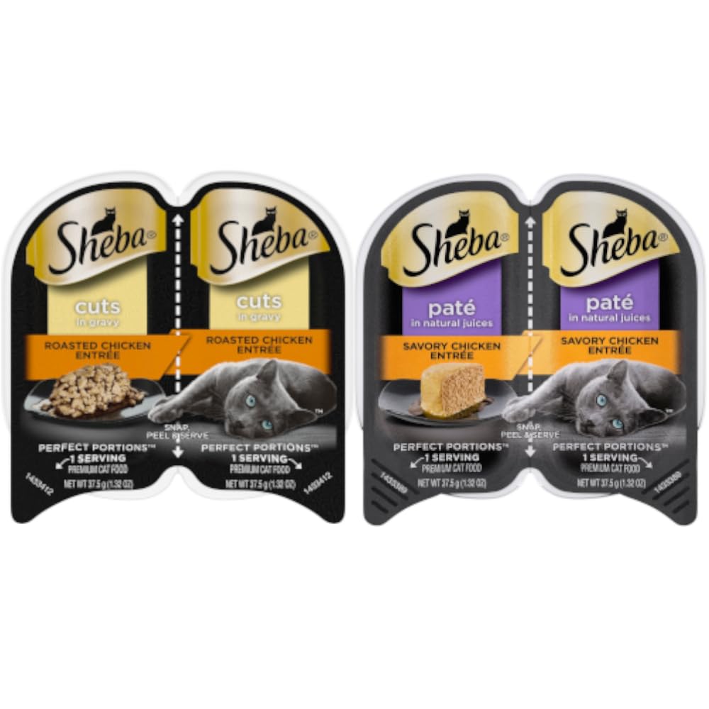 Sheba Perfect Portions – Alimento húmedo para gatos (24 porciones12 paquetes individuales) Juguete magnético y misterioso de ratón