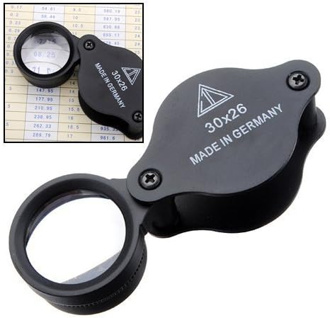 Lupa de cristal de lupa 30X lupa plegable bolsillo lupa para pasatiempos manualidades hogar trabajo joyería detección identificación