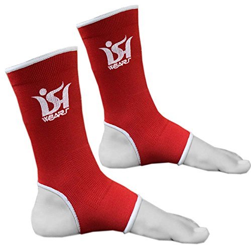 Tobillera para tobillo y pie de artes marciales marciales mixtas para boxeo, patada Muay Thai UFC Gym Tobillera (rojo, junior)