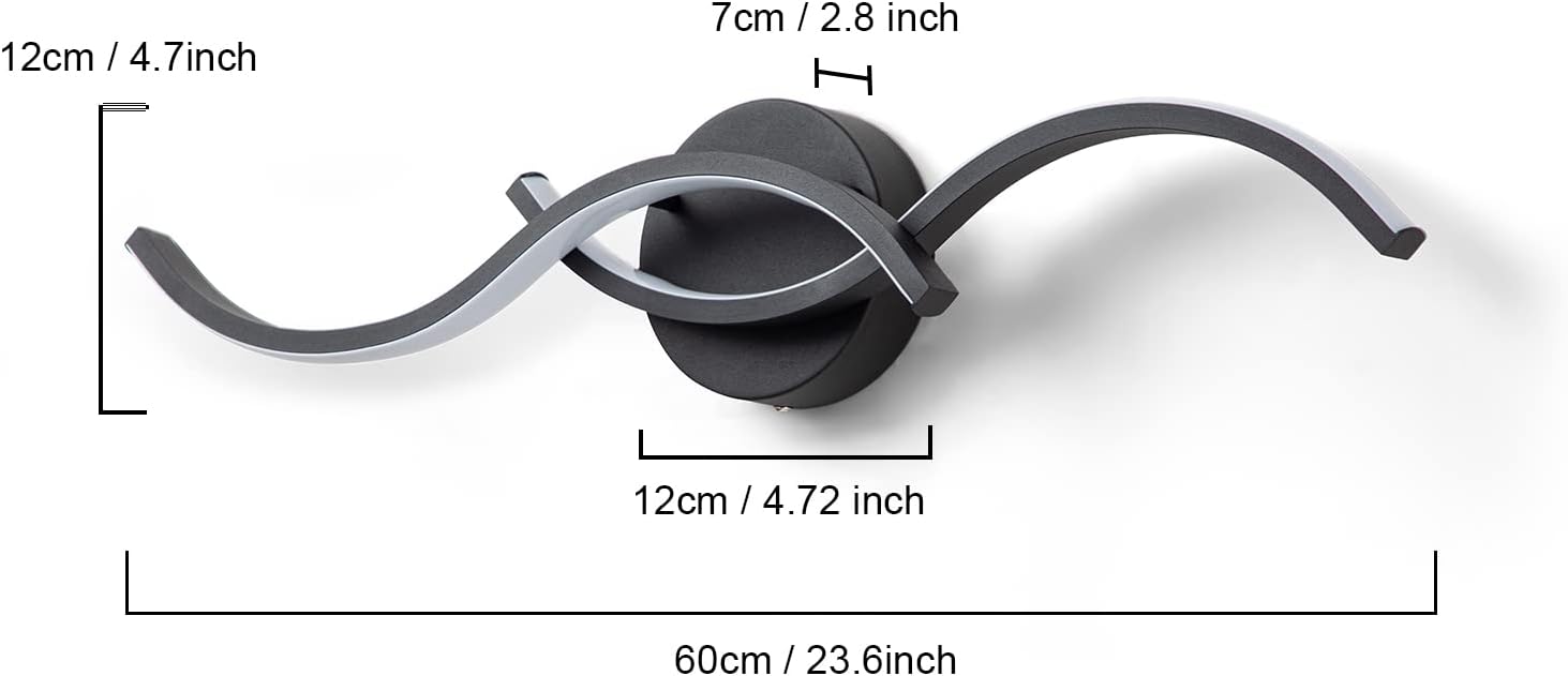 EDISLIVE Moderna lámpara LED de tocador, regulable, moderna lámpara de tocador LED lineal, con pantalla de tira acrílica, luces LED de tocador de 24