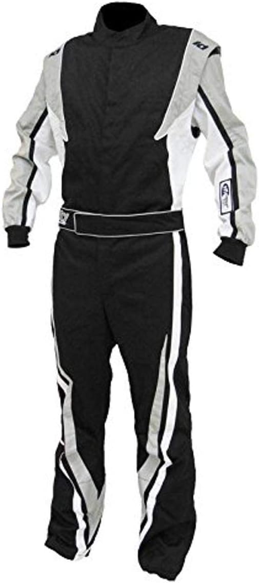 Traje de automovilismo, marca K1 Race Gear, modelo Victory, clasificación 3,2a1 por SFI, L, NegroBlancoGris