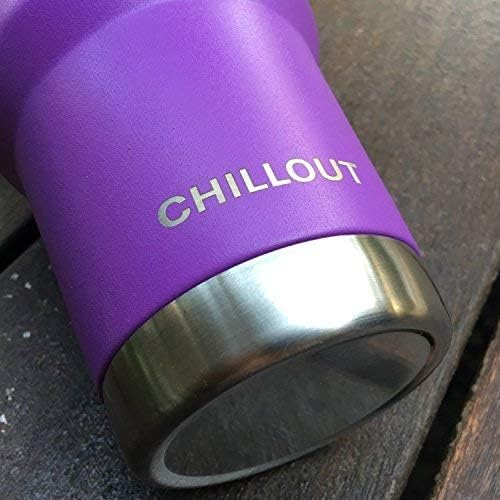 CHILLOUT LIFE – Vaso de acero inoxidable de 30onzas con tapa a prueba de salpicaduras y pajilla, diseño de viaje grande con aislamiento al vacío de