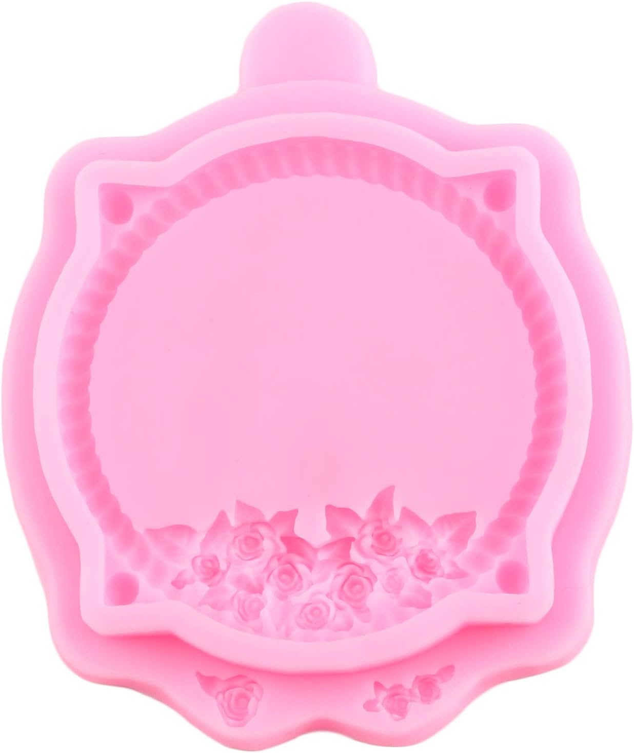 Mujiang Molde de silicona para fondant de estilo barroco para cupcakes, marco de fotos para decoración de pasteles, decoración de cupcakes, arcilla