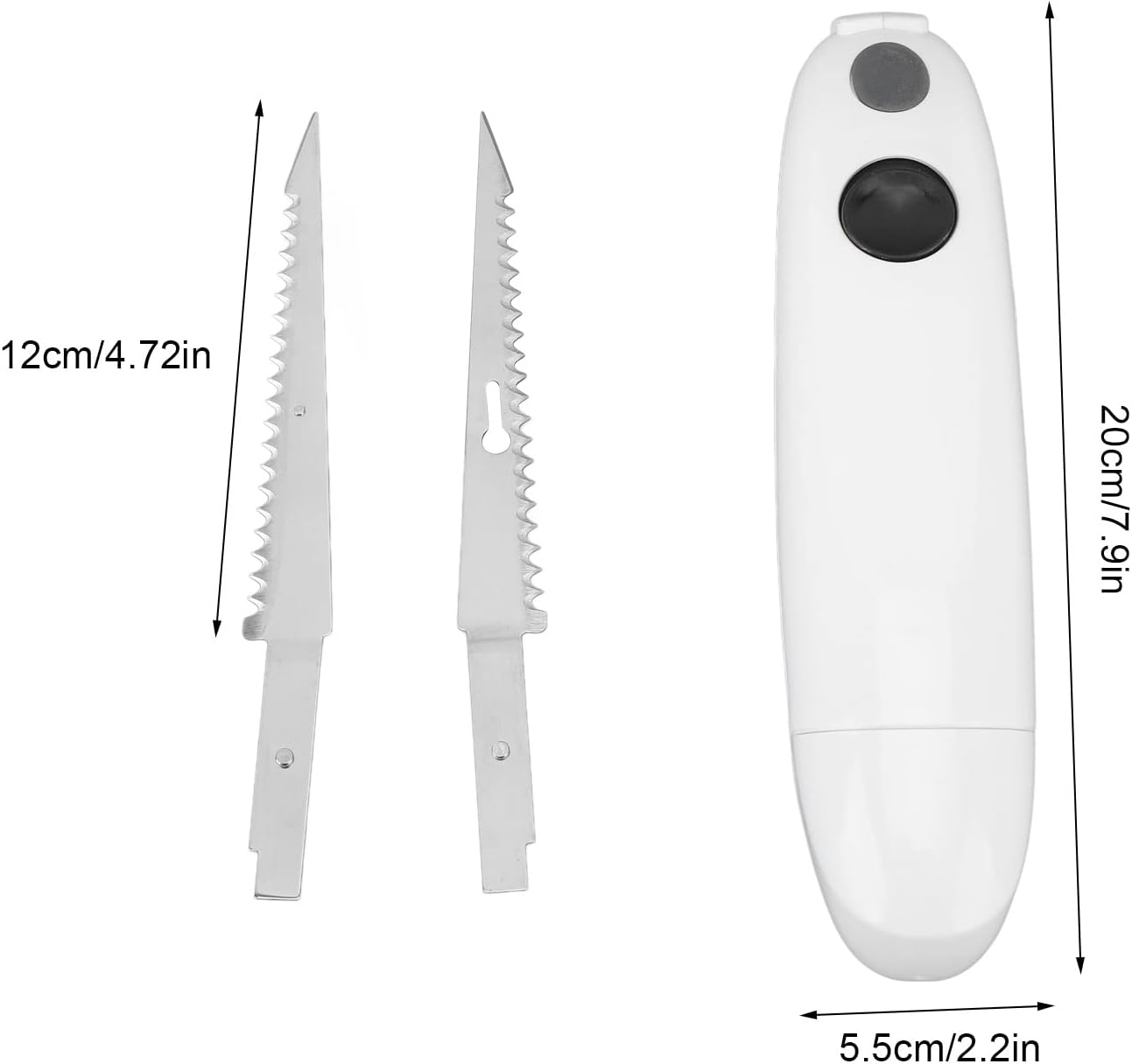 TITA-DONG Cuchillo a batería, cuchillo de carne inalámbrico de acero inoxidable, cuchillo de filete eléctrico recargable para tallar carne, cuchillo