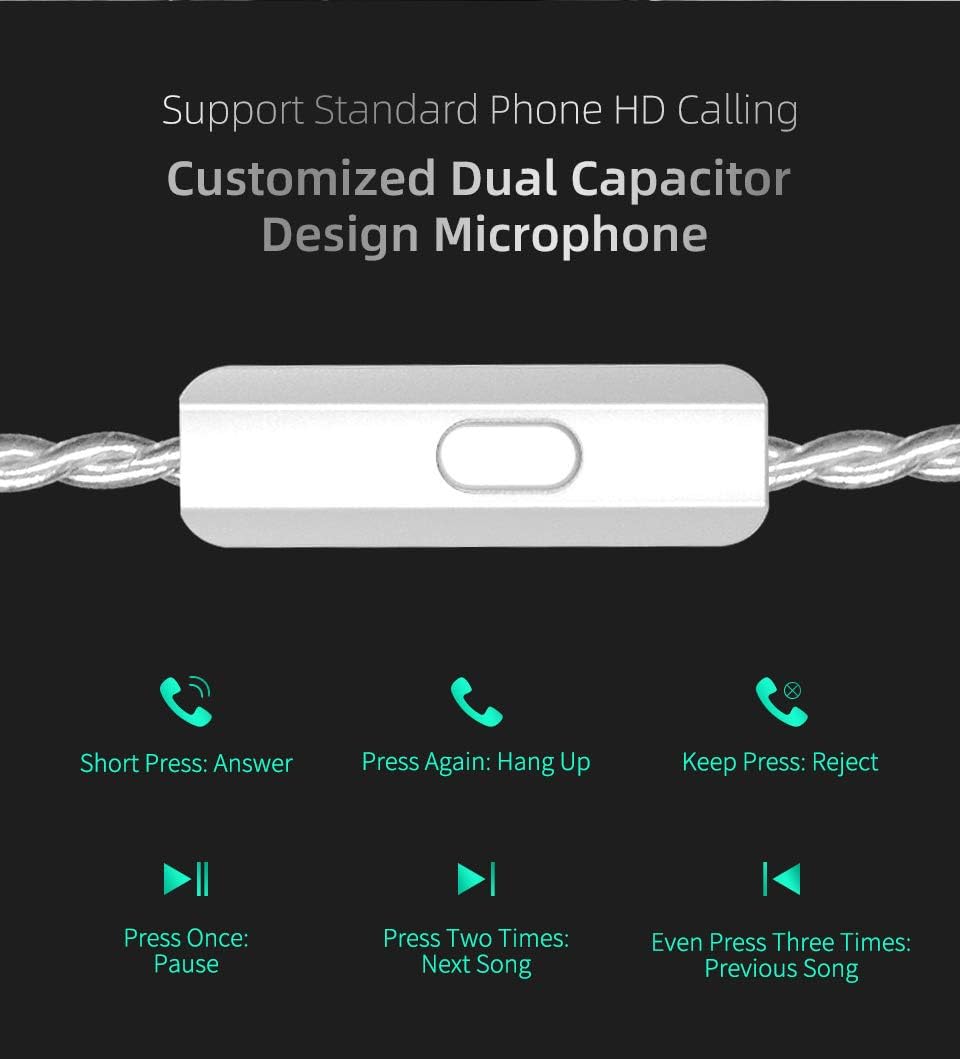 Kinboofi KZ ZSTX – Auriculares intrauditivos, 1BA 1DD HiFi con controlador híbrido, sonido de alta fidelidad, auriculares IEM con cable desmontable