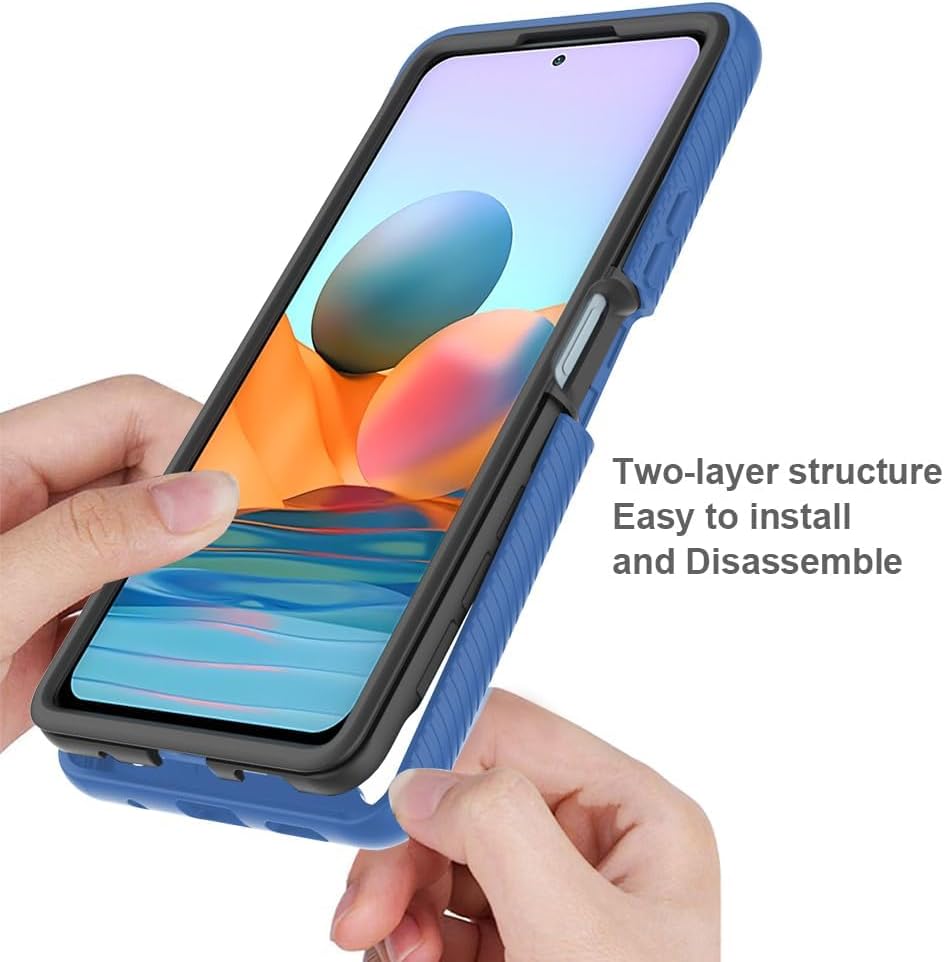 Asuwish Funda de teléfono para Xiaomi Redmi Note 10 Pro con protector de pantalla de vidrio templado y soporte delgado híbrido resistente resistente