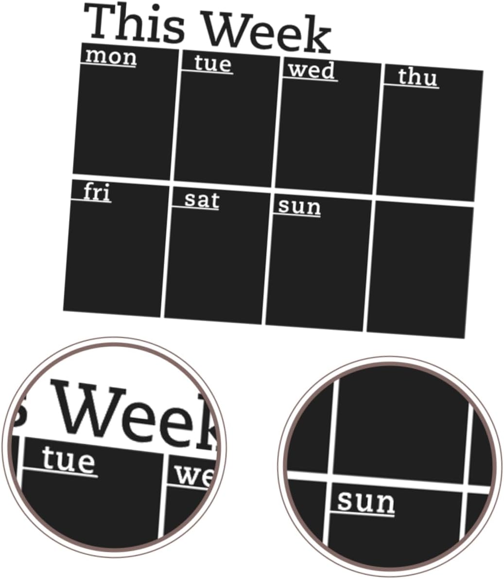 MAGICLULU Calendario de 3 meses, pizarra de tiza semanal, menú, letrero de pizarra de acrílico para pared, comida, suministros escolares para niños,