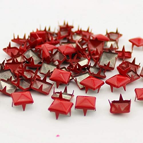 Kamas Mezcla de 100 piezas de remaches y tachuelas piramidales de 0.354 in punk, remaches cuadrados de metal y picos para ropa, zapatos, bolsas,