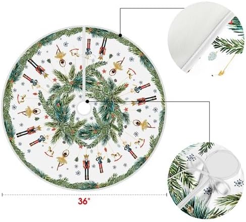 AVOIN colorlife Holly – Falda de árbol de Navidad de cascanueces de 36 pulgadas, decoración de árbol de vacaciones de invierno