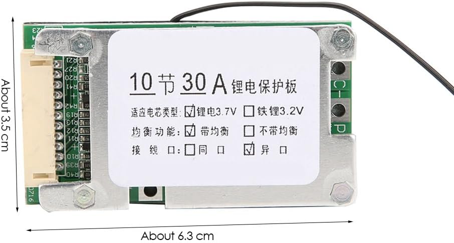 10S 36V 30A WEquilibrio Li-ion Batería de litio Junta de protección BMS PCB con función de equilibrio para coche eléctrico, asistente de energía