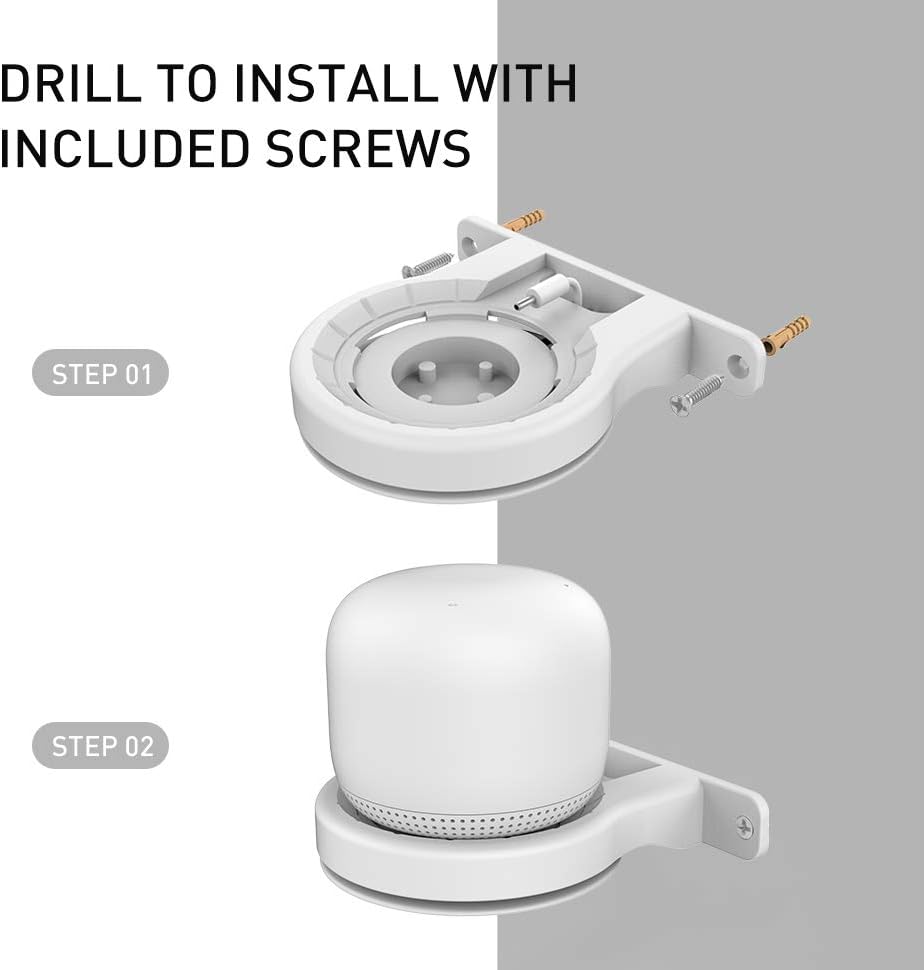 Delidigi Soporte de pared ABS compatible con el router WiFi Nest AC2200 – Estante para punto WiFi Nest gestión de cables integrada (blanco)