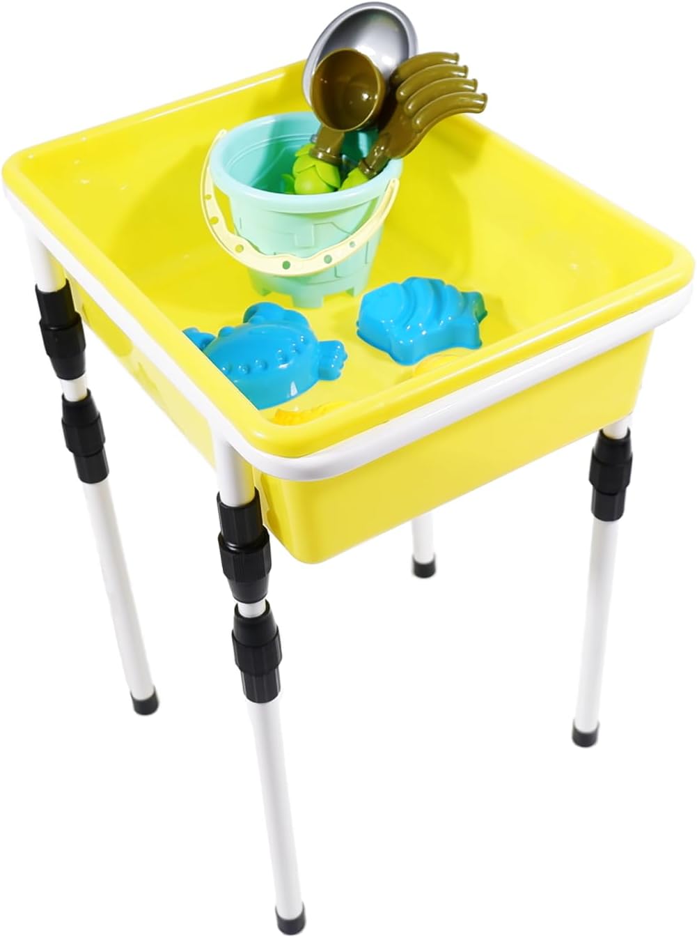 zvzvo Juego de juguetes de agua y arena (8 juegos). Mesa de agua con altura ajustable. Juegos al aire libre, caja de arena, juguetes de playa, mesa