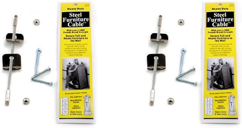 Quakehold! 2830 – Cable para muebles, plateado, 7 pulgadas (paquete de 2)