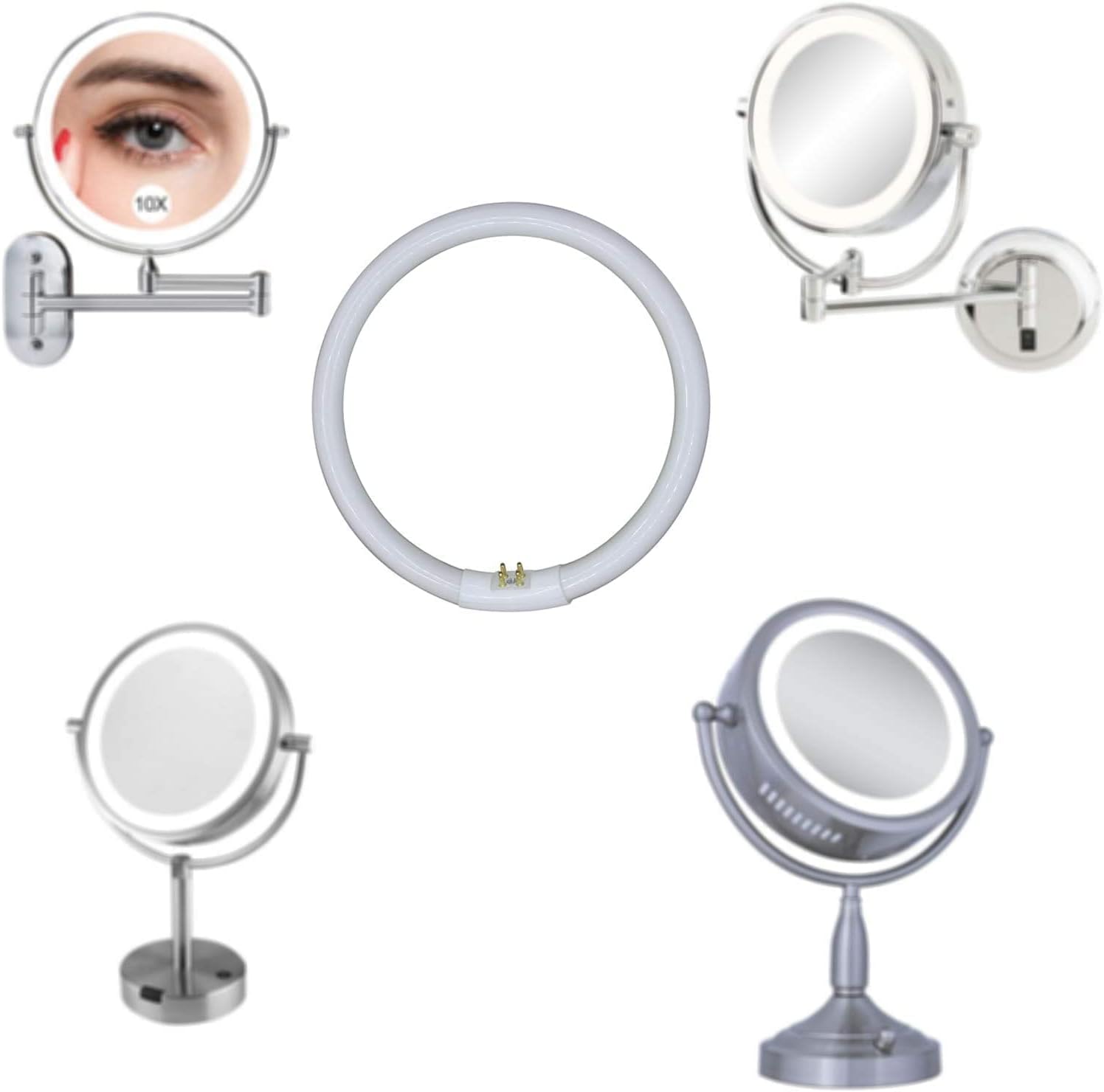 Bombilla circular T5 de 22 W de 7 pulgadas compatible con Floxite Zadro Rialto Maquillaje Espejo FC22 Bombilla fluorescente redonda 6500K 2 unidades