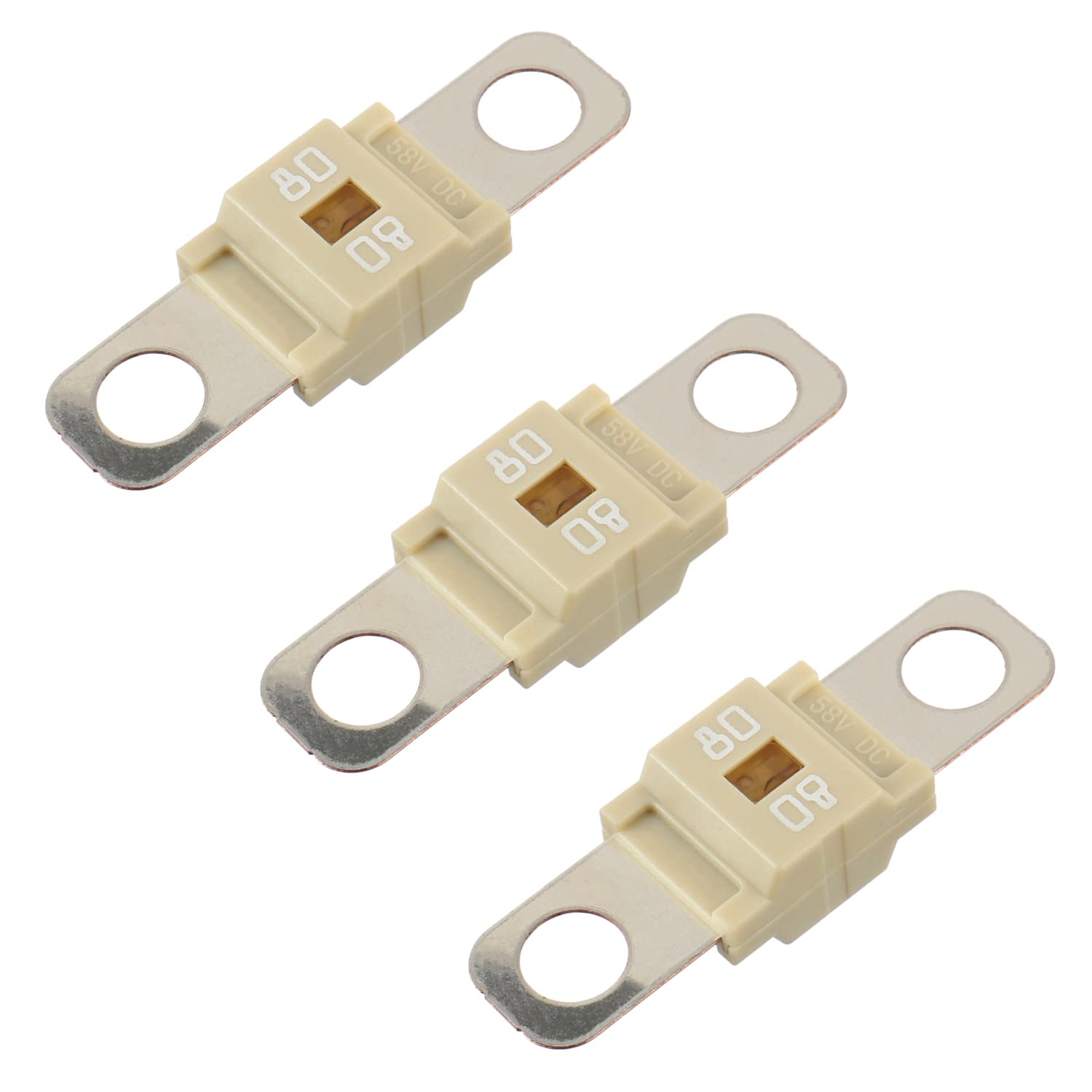 BOJACK Fusible AMIMidi 80A Fusible de alta corriente atornillado de 80 amperios para automóviles, camiones, vehículos de construcción, autobuses,
