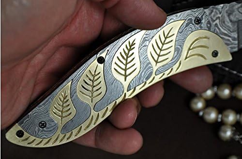 Cuchillo plegable de Damasco hecho a mano personalizado – Hermoso cuchillo de bolsillo