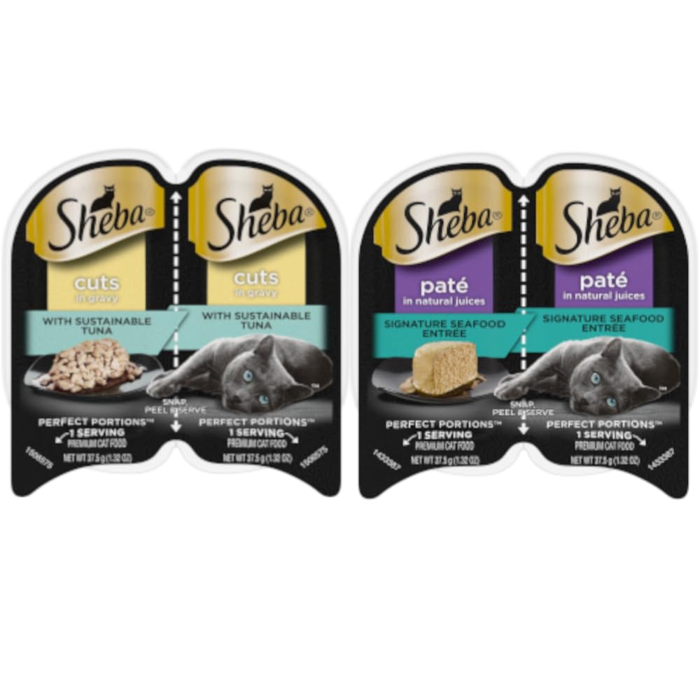 Sheba Perfect Portions – Alimento húmedo para gatos (24 porciones12 paquetes individuales) Juguete magnético y misterioso de ratón