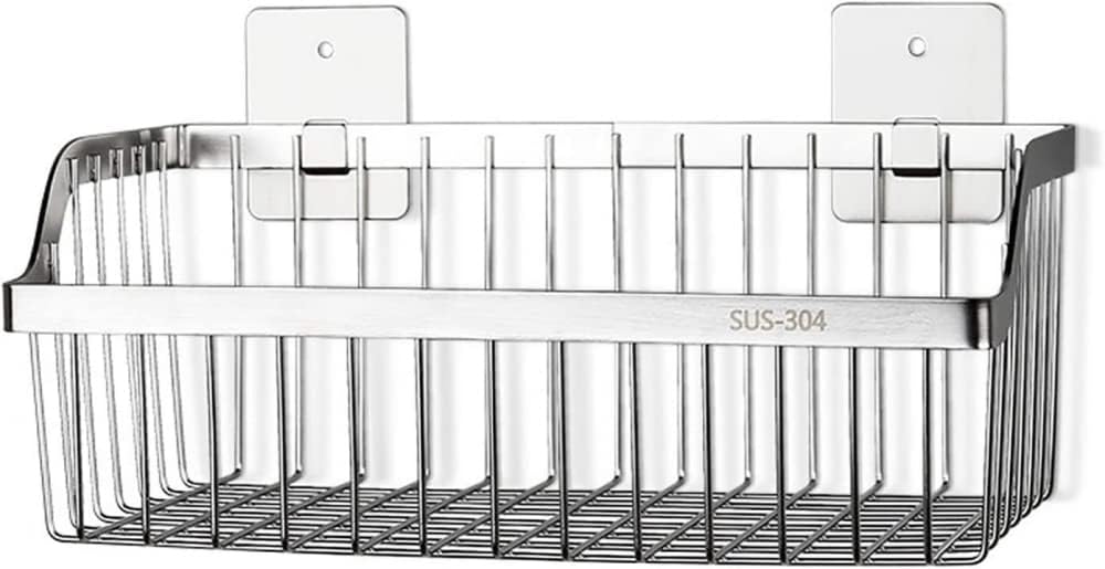 Cestas de alambre de metal de acero inoxidable montadas en la pared para organización y almacenamiento de cocina, cesta de frutas colgante,