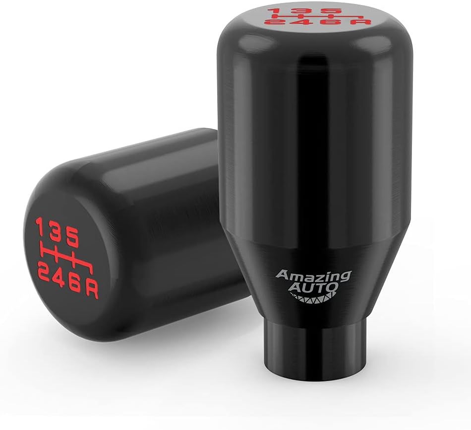 Amazing AUTO (Negro) 6 velocidades con peso manual universal automático palanca de cambios palanca con 4 adaptadores compatible con automóviles
