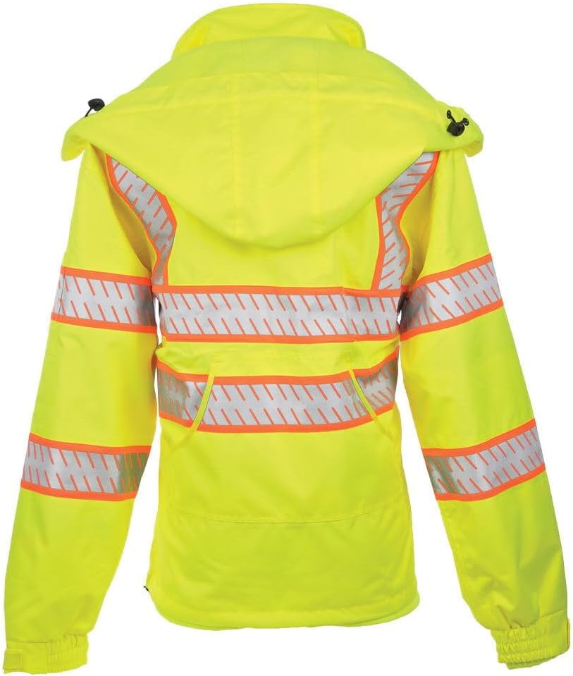 Chaqueta Parka extraíble con forro polar de alta visibilidad para mujer, tipo R clase 3, SAFEGEAR