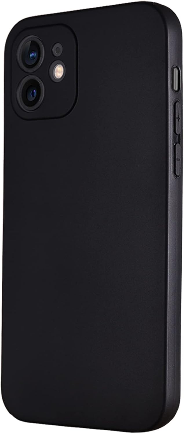 Funda de silicona suave diseñada para iPhone 12, protección contra caídas Funda antiarañazos a prueba de golpes para iPhone 12, color negro