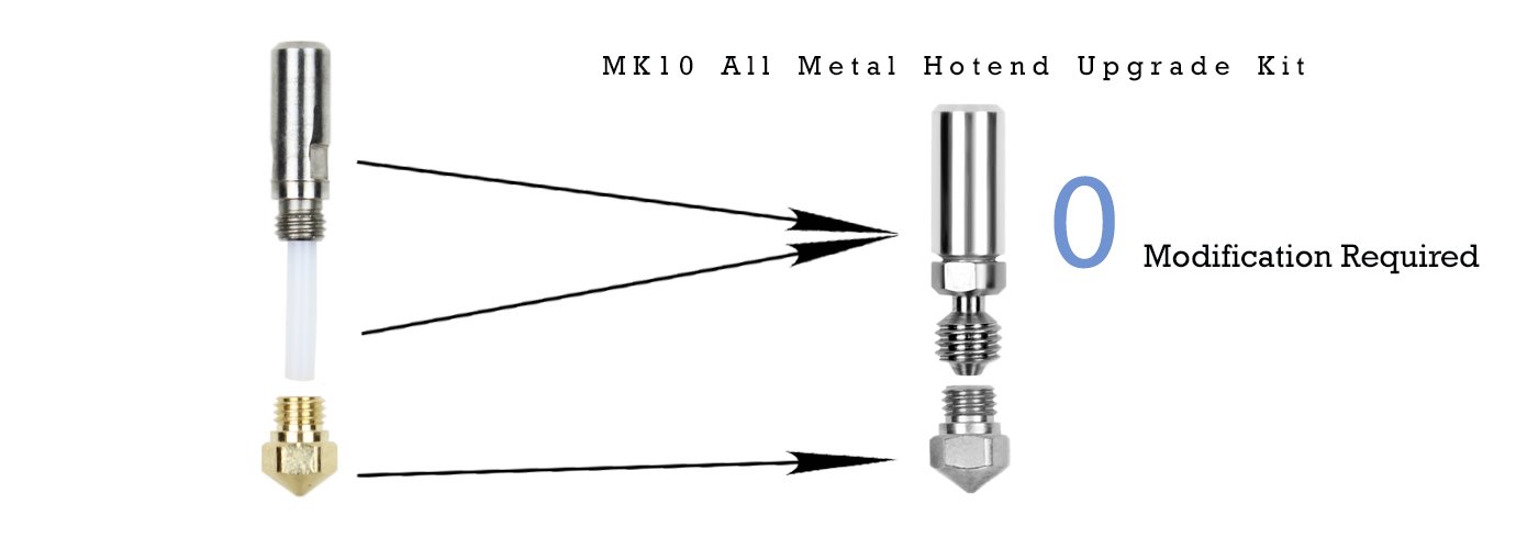 Micro Swiss MK10All Metal Hotend Kit .5mm de la boquilla Wanhao, FlashForge, Dremel Idea Builder