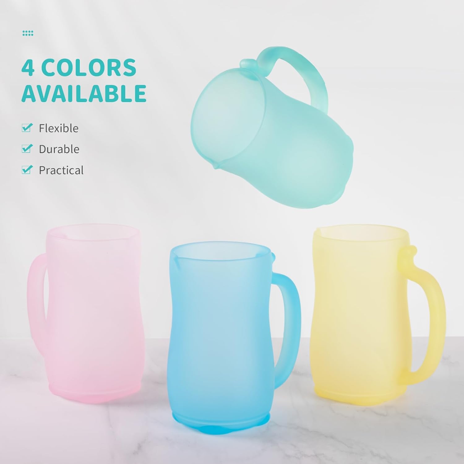 WEYOVGO Taza de enjuague de baño para bebé, champú de silicona de grado alimenticio y enjuague corporal para niños, con mango de fácil agarre para