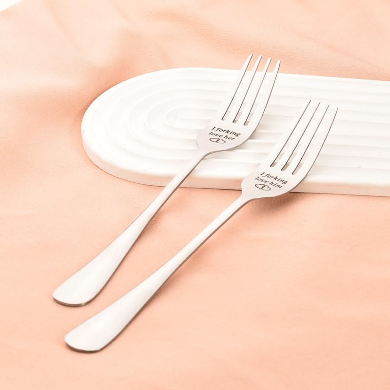 Regalos de compromiso de boda para él, ella, parejas, tenedor grabado, regalos para novio, regalos de novia, aniversario, regalos de cumpleaños para