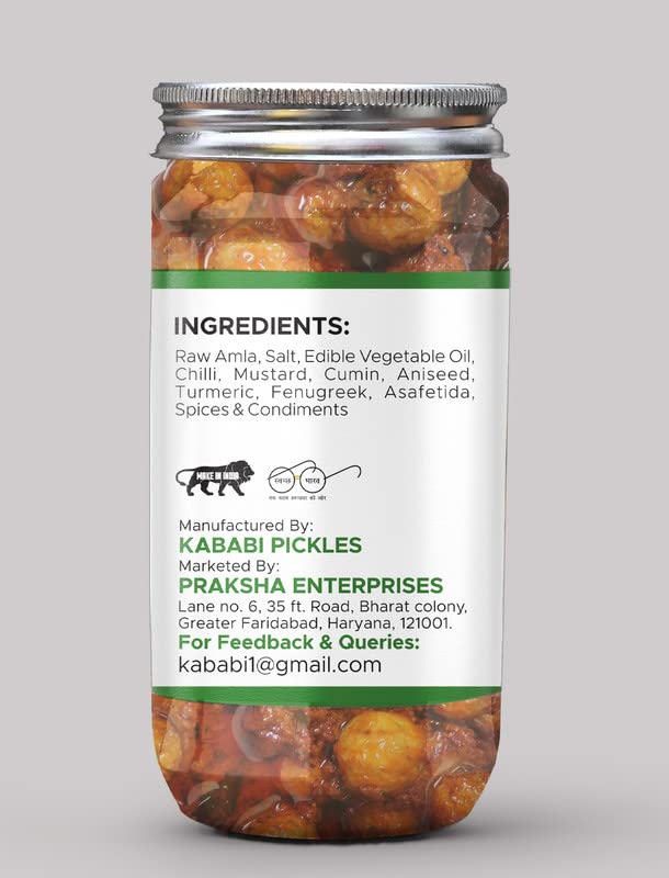 Punjabi Amla Pickle casero fresco amlagrosella espinosa Ka Aachar (400G) – Receta de la madre  Pepinillo orgánico del norte de la India  Encurtido