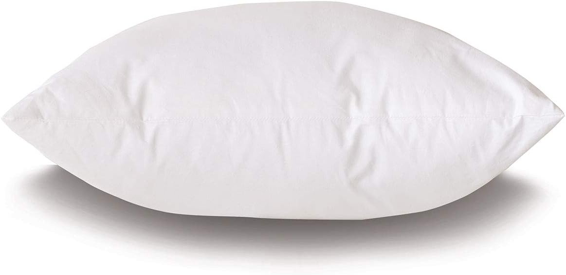Relleno de almohada cuadrado de 14 x 14 pulgadas, hipoalergénico de 5050 de plumas esponjosas, mezcla de poliéster, funda de 100% algodón batista,
