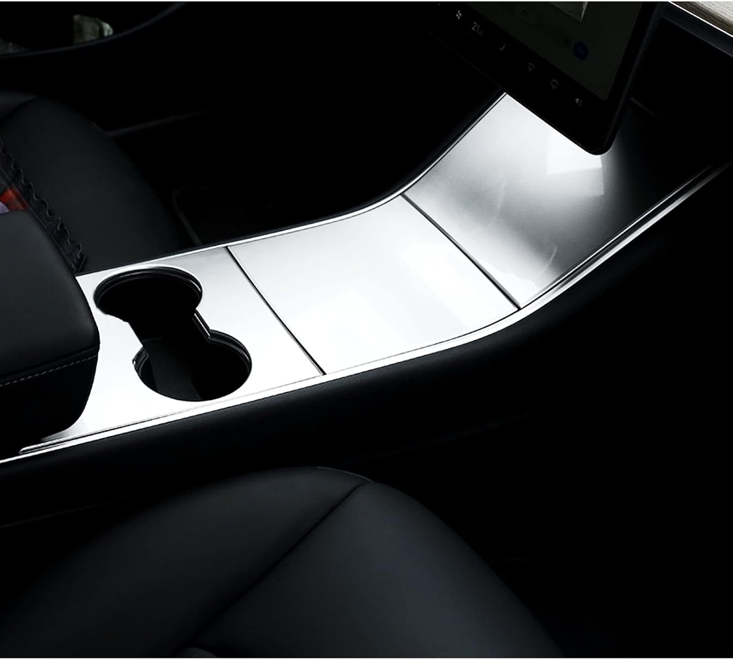 Xotic Tech – Juego de accesorios para volante, color blanco brillante, para consola central, palanca de cambios, accesorios para volante, compatible