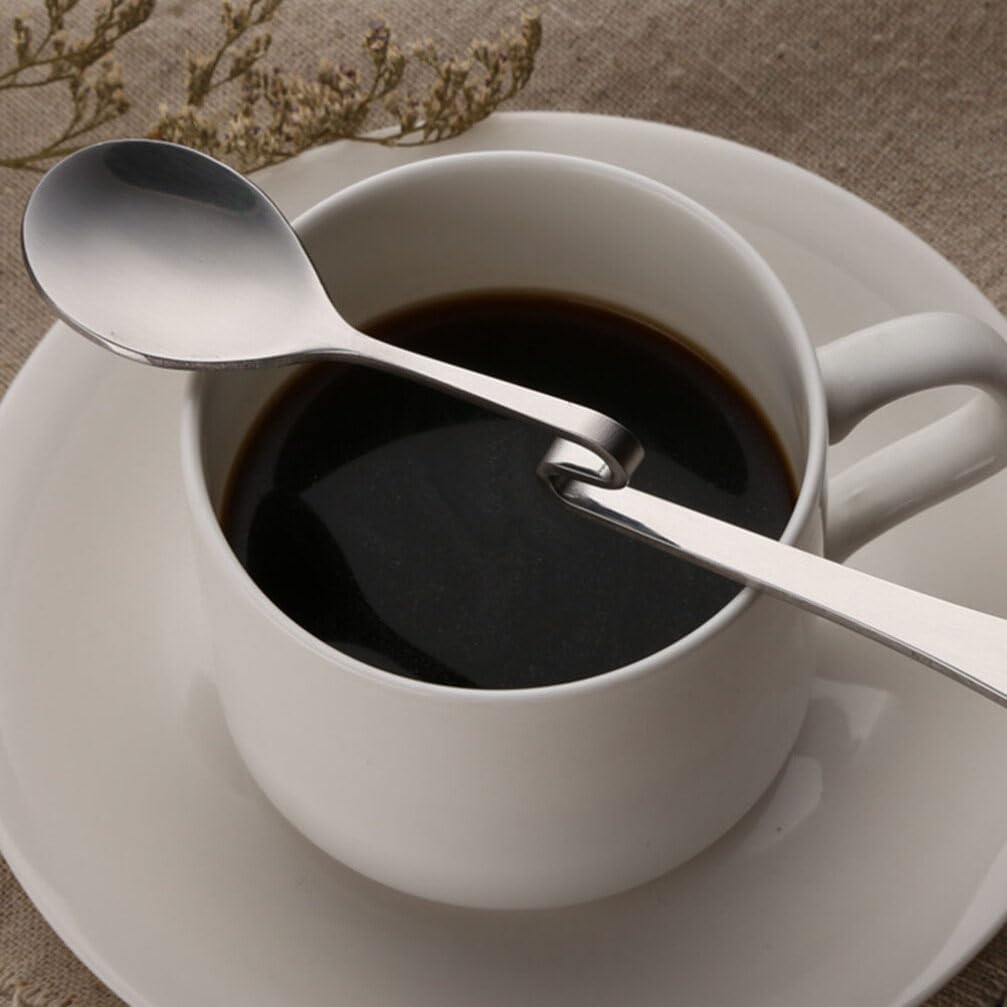 OSALADI 4 cucharas de café expreso de acero inoxidable mermelada de miel cuchara de café cuchara mezcladora de leche cucharadita taza colgante