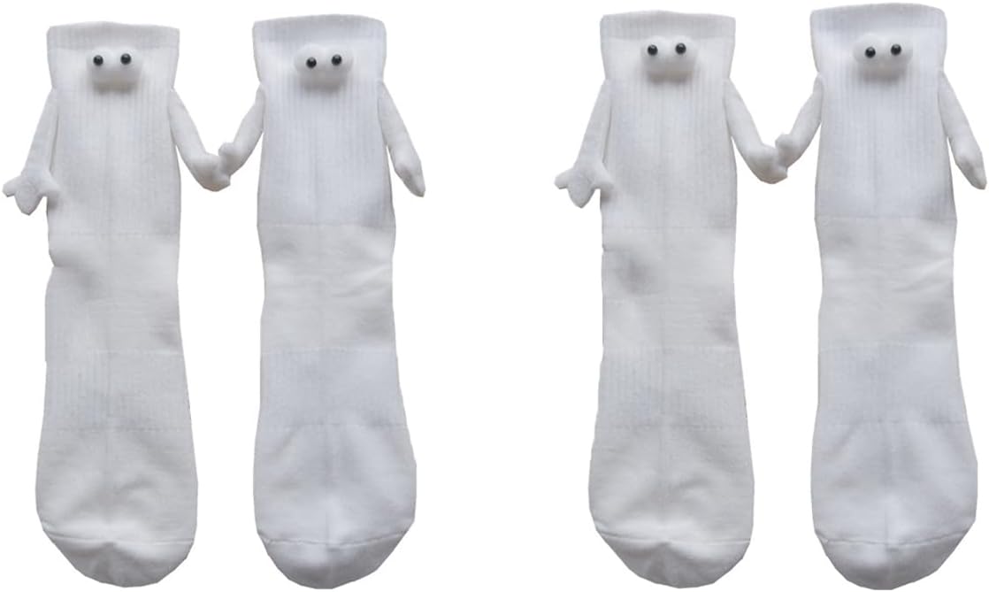 2 calcetines magnéticos de mano, calcetines de muñeca 3D, calcetines divertidos para parejas tomados de la mano, bonitos calcetines divertidos