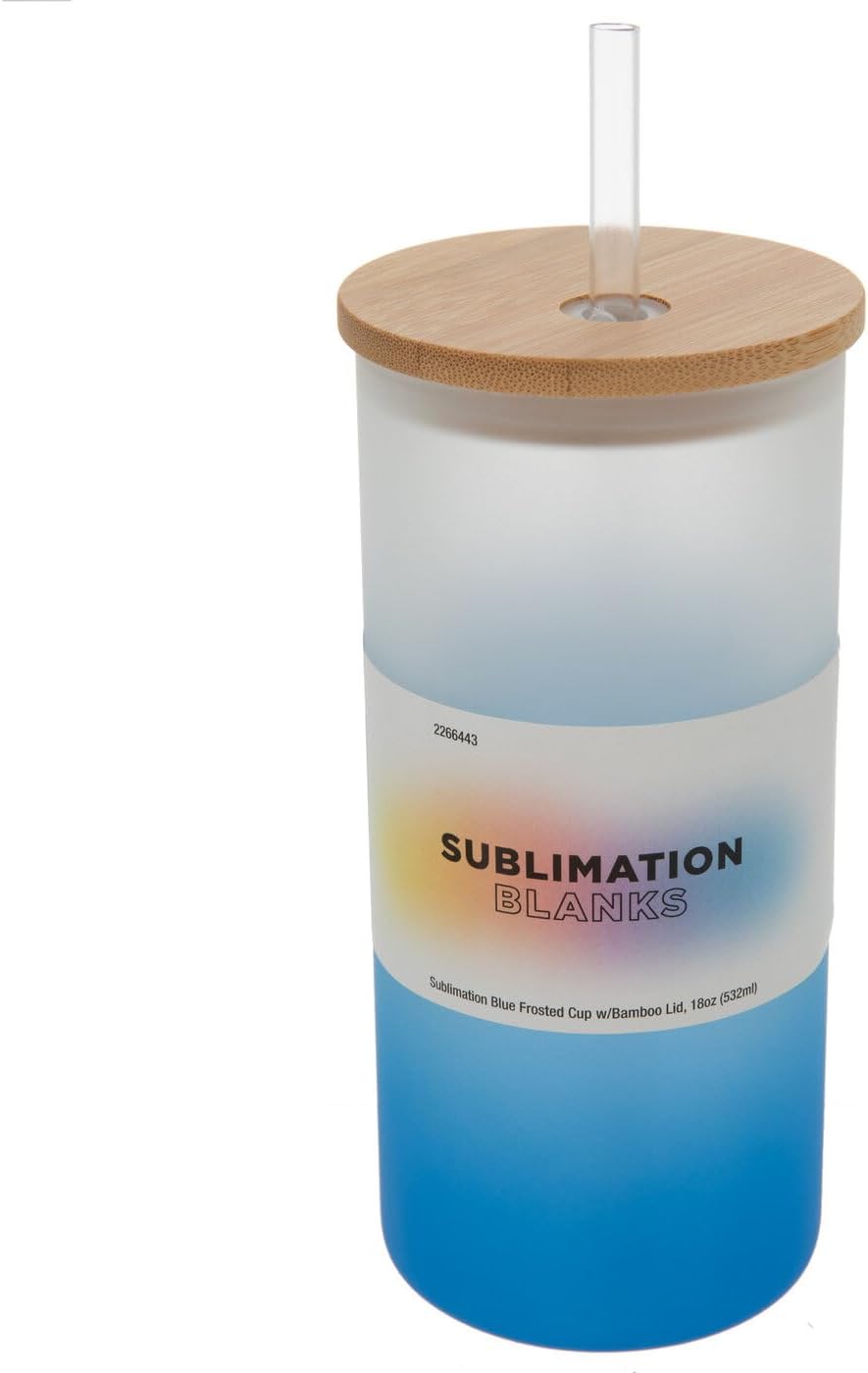 Hobby Lobby Vaso esmerilado azul sublimación