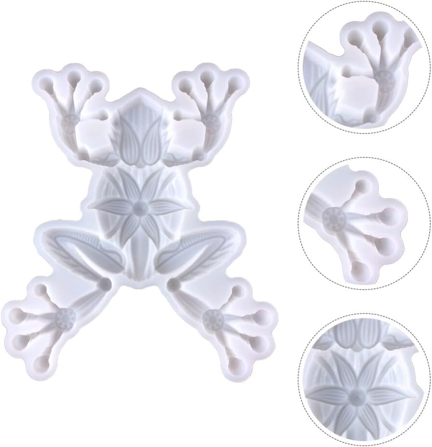 VILLCASE Molde de resina de rana, molde de silicona para arte de pared de animales, molde de silicona con colgante de rana 3D, molde de fundición
