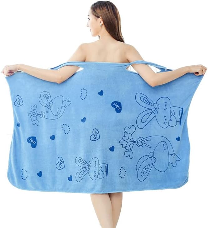 MYKOMI Toallas de baño para mujeres y niñas, bata de baño de microfibra ligera de verano, encantadora falda de baño para adultos, pijama