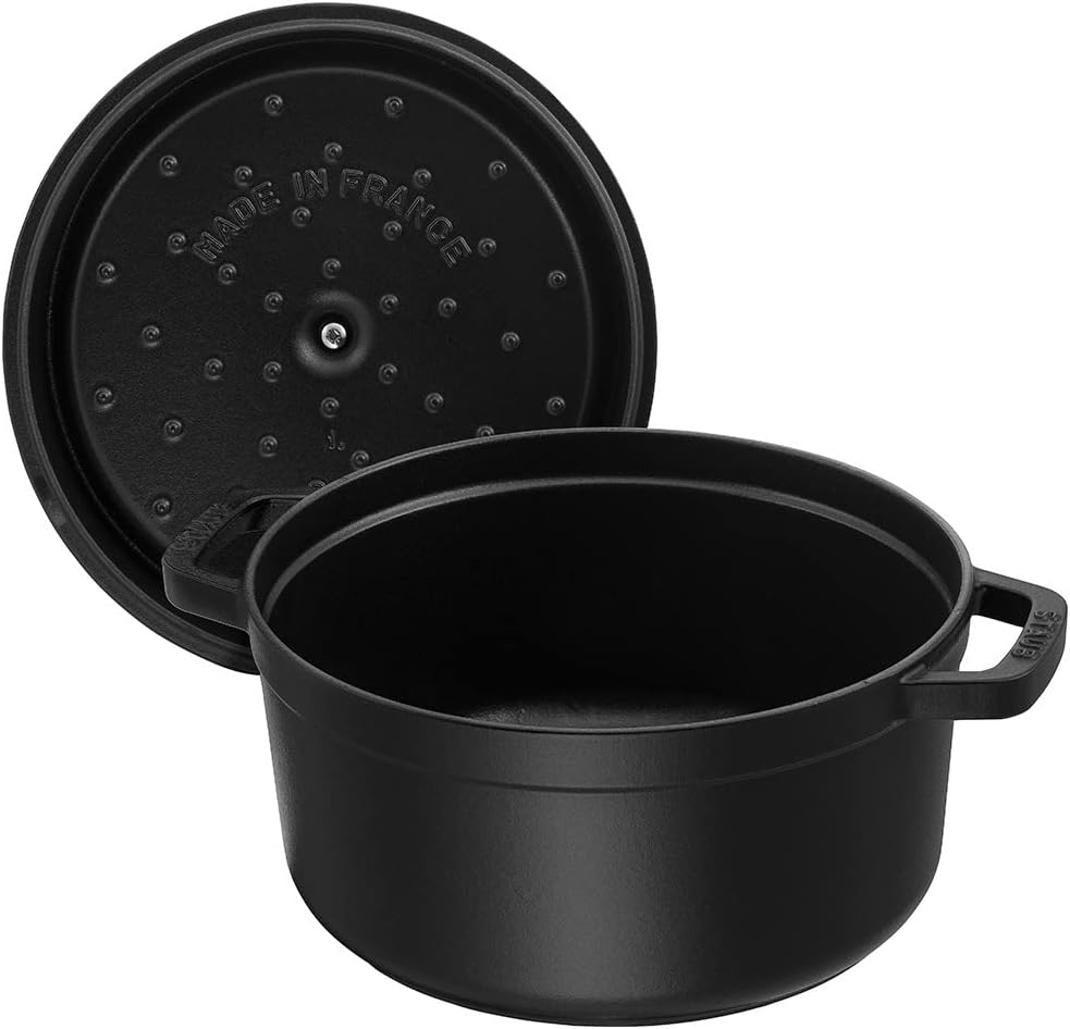 STAUB Cocotte redondo de hierro fundido, 11.0 in, negro