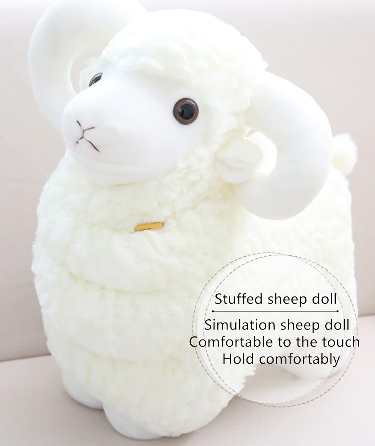Animal de peluche de oveja de 15 pulgadas, peluche de oveja blanca suave y esponjoso, lindo regalo de peluche de animales de granja, juguete de