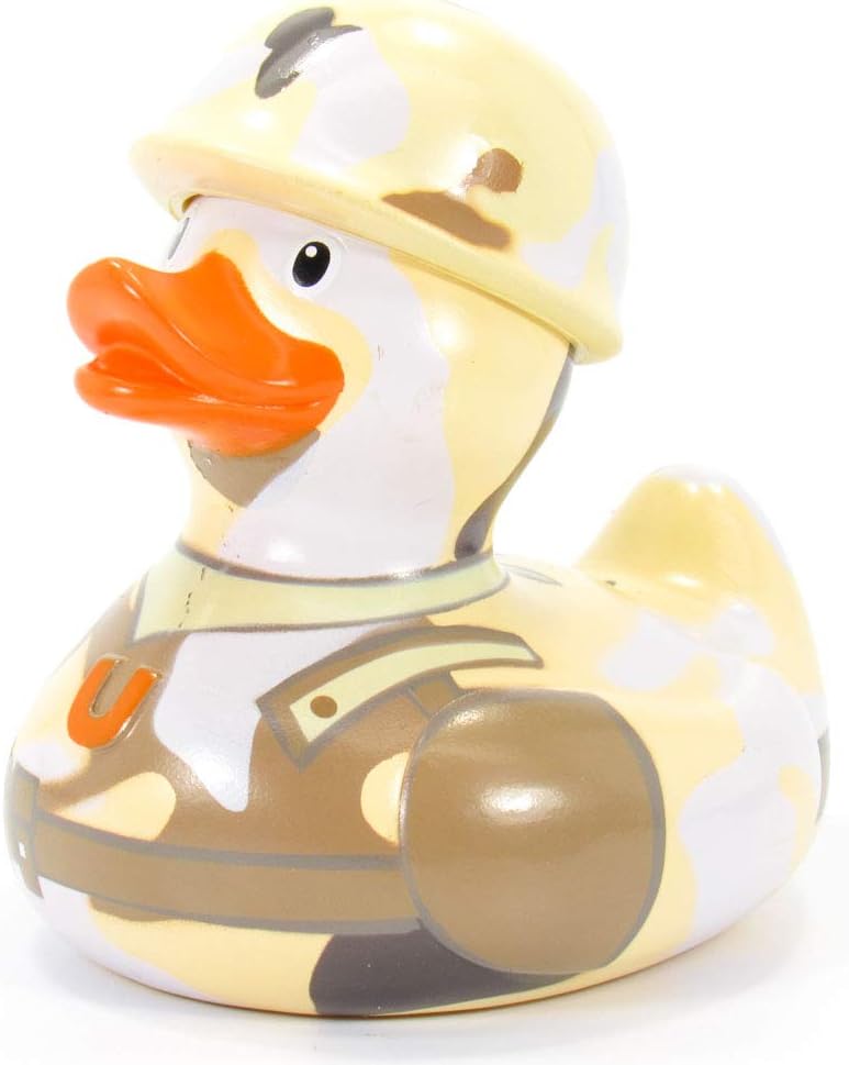 GI (Military) Rubber Duck de Bud Ducks  Elegante embalaje de regalo – “Hut!, Hut!, Hut!”  Seguro para niños  Coleccionable