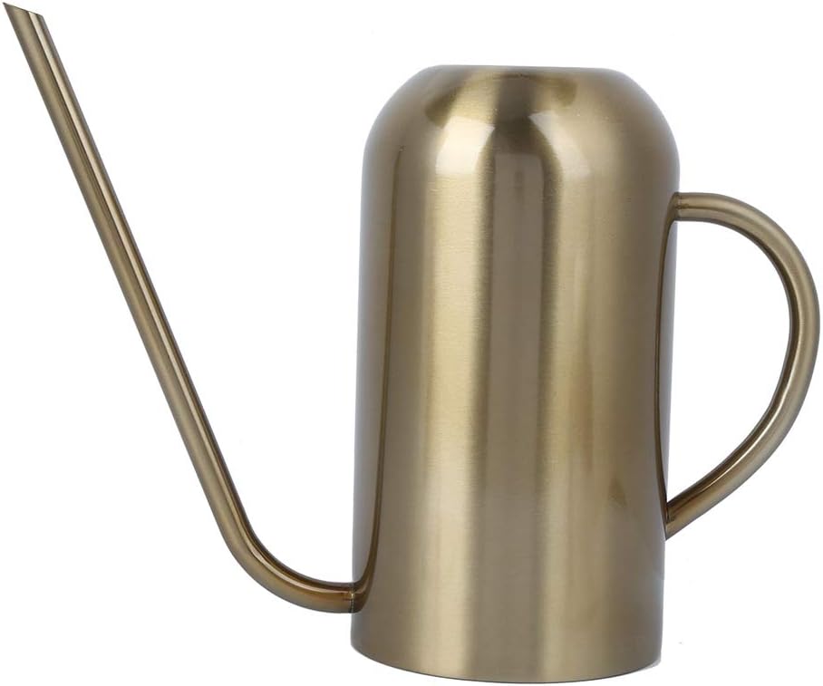 Fydun Stainl Steel Spout Wate Can Garden Wate Pot Irrigation Tool Gold 1.5L Stainl Steel Spout Wate for Family