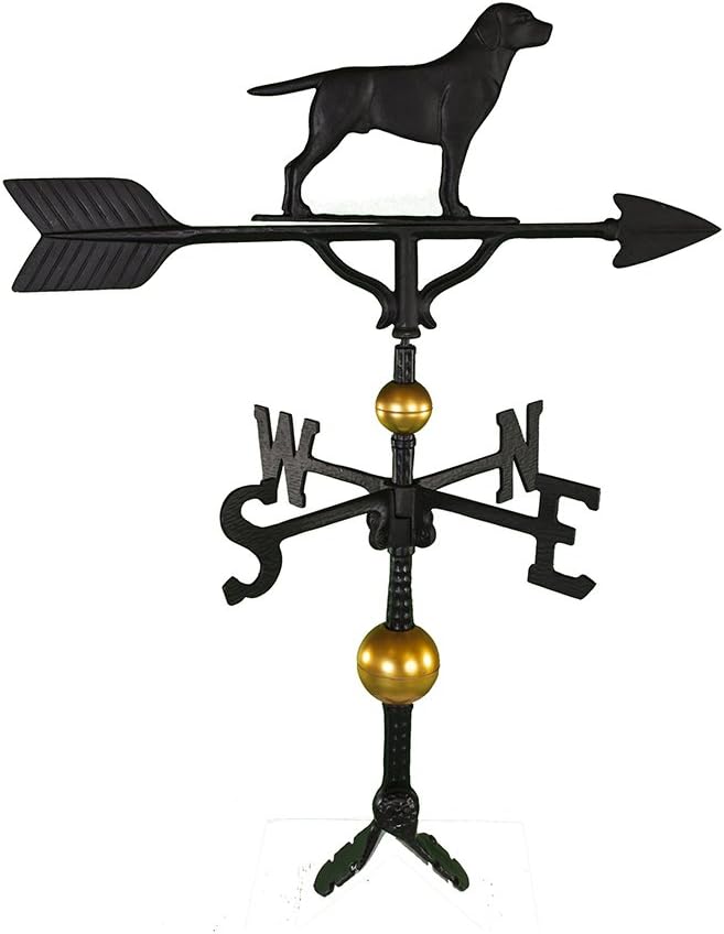 Veleta de lujo de 32 pulgadas con adorno de Retriever negro satinado