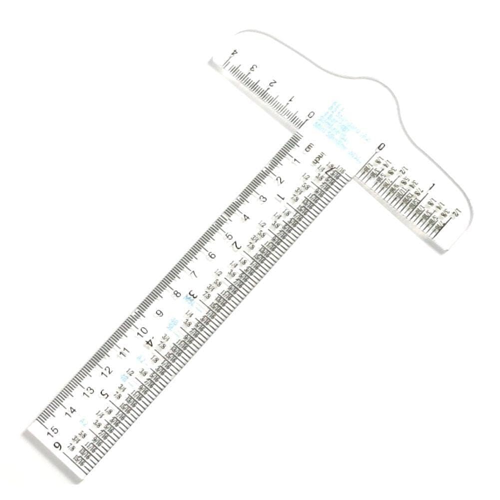 Regla cuadrada en T de acrílico transparente de 6 pulgadas, cuadrado en T de dibujo, herramientas de dibujo, regla en T, regla transparente para