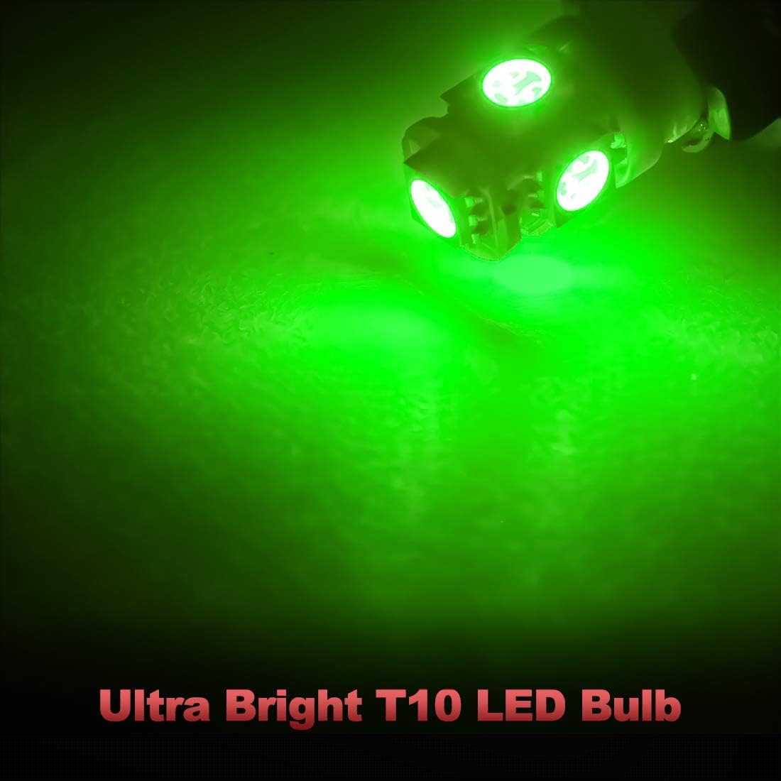 Yorkim – 194 bombillas led T10 de 6000 K, color blanco superbrillante, bombillas para luz de matrícula y luz lateral de automóvil