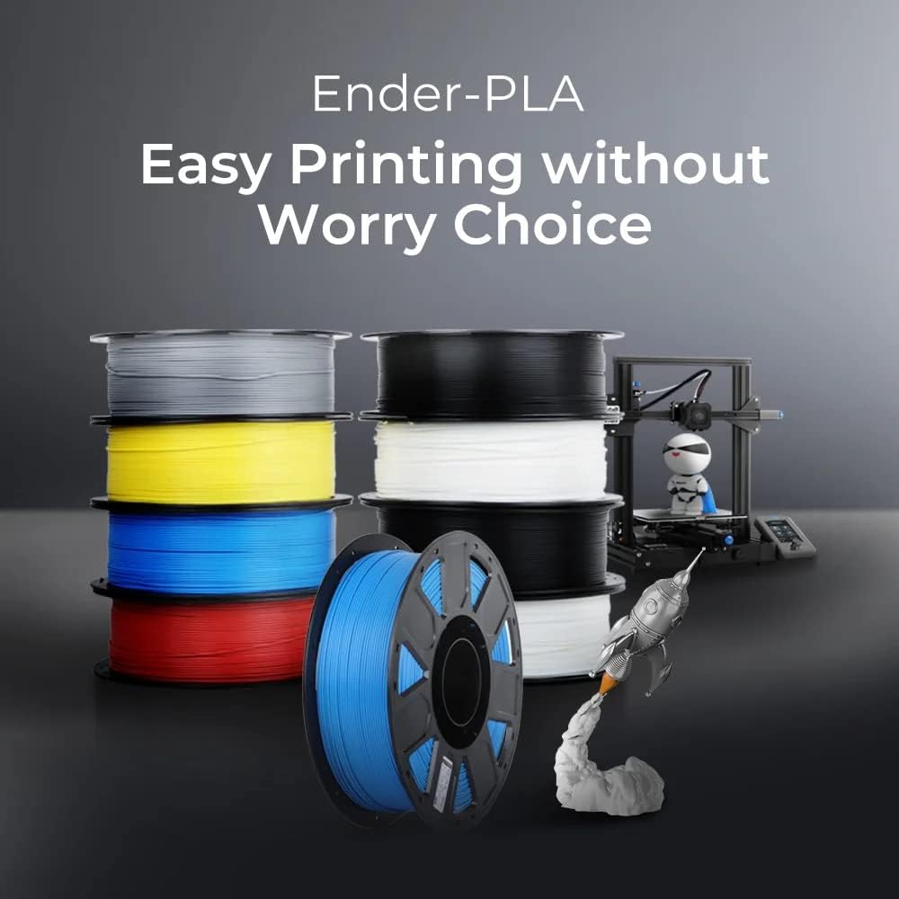 Creality Filamento para impresora 3D de 0.069 pulgadas, filamento PLA Ender sin enredos, impresión suave sin obstrucciones, sin deformación, se