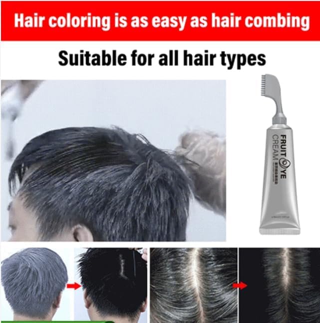 Fruit Essence – Peine para teñir el cabello, extracto de plantas, crema de teñido de frutas negras Xusheng, tinte natural para el cabello, tinte